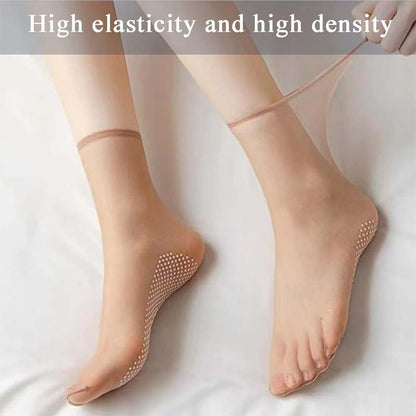 Spring Summer Invisible Non-Slip Crystal Silk Socks | Bowlift