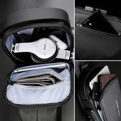 USB Charging Sport Shoulder Bag with Anti-theft