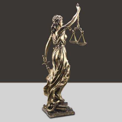Decorative statue of the goddess of justice