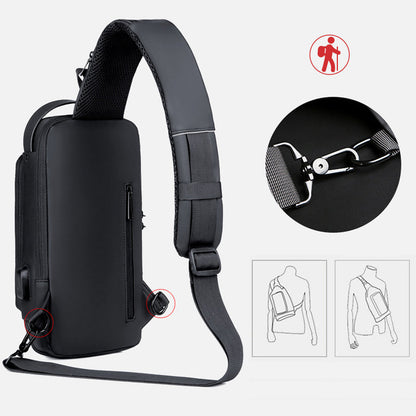 Anti-theft shoulder bag with USB charging port