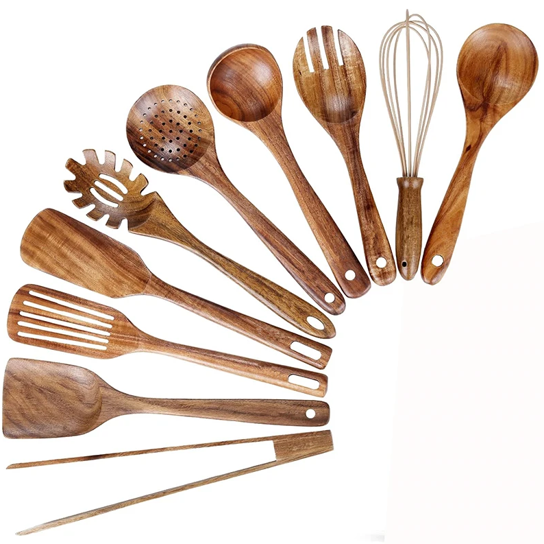 Skanto | EcoWood Kitchen Utensil Set Made of Wood with 10 Pieces