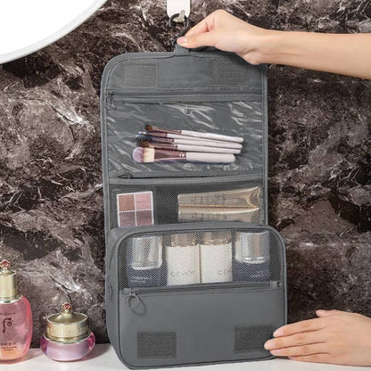 Travel cosmetic bag for hanging