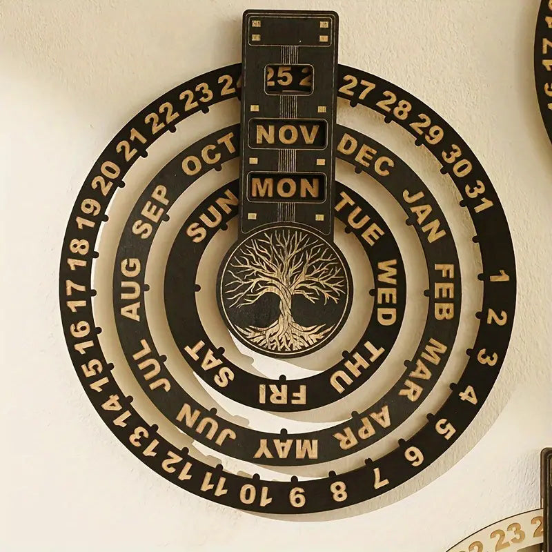 BowLift | Wood Rotating Circular Perpetual Calendar
