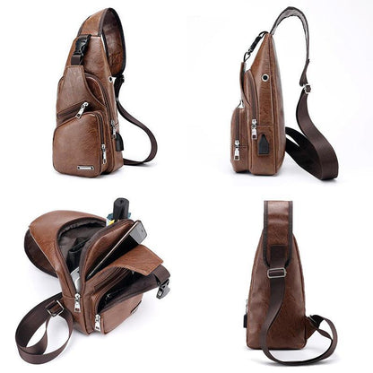 Shoulder bag crossbody bag for men with USB charging port | Bowlift