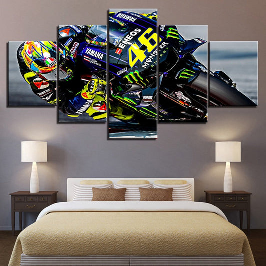 5 Piece Motorcycle Race - Canvas Wall Art Painting | Bowlift