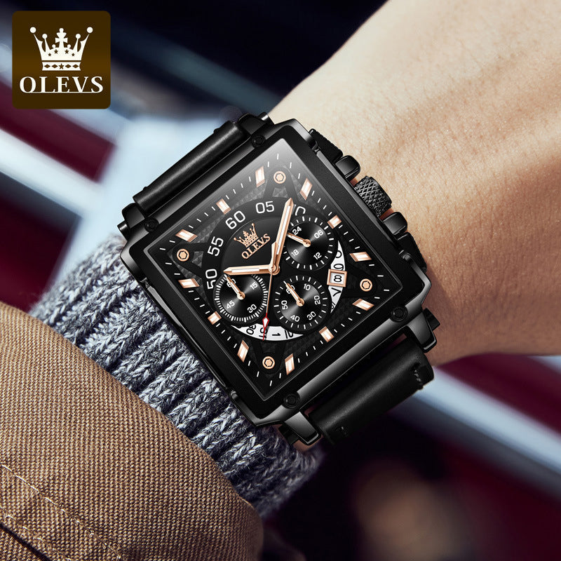 Olevs® Luminous Luxury Square Business Automatic Mechanical Watch | Bowlift