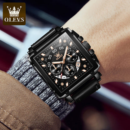 Olevs® Luminous Luxury Square Business Automatic Mechanical Watch | Bowlift