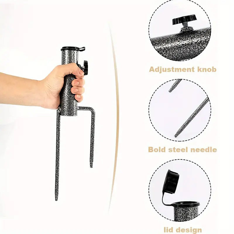 BowLift | Heavy-Duty Adjustable Spiral Ground Anchor Umbrella Holder