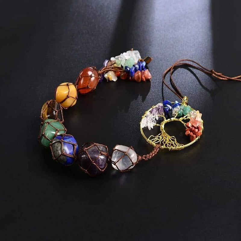 Skanto | 7 Chakra Healing Crystal Tree of Life Decoration