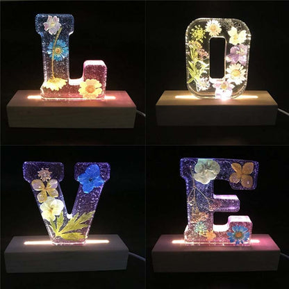 Sandsberg | Resin Flower Night Light | Letter-shaped LED Decorative Lamp