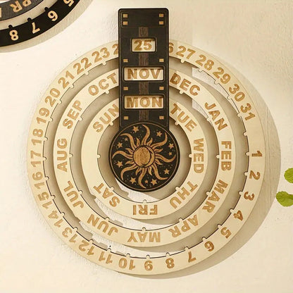 BowLift | Wood Rotating Circular Perpetual Calendar