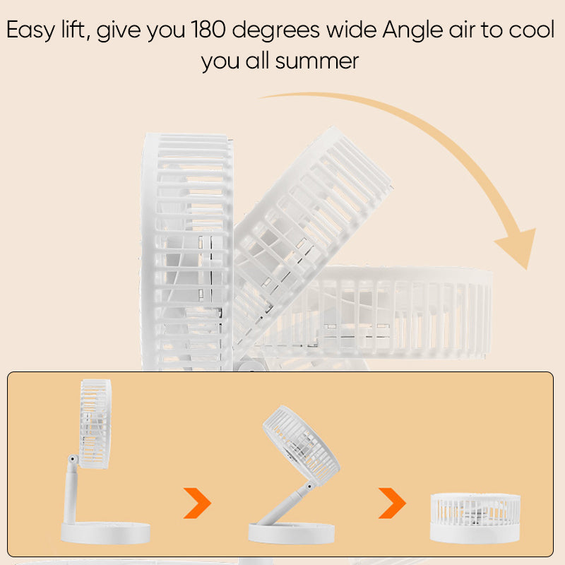 Telescopic folding fan