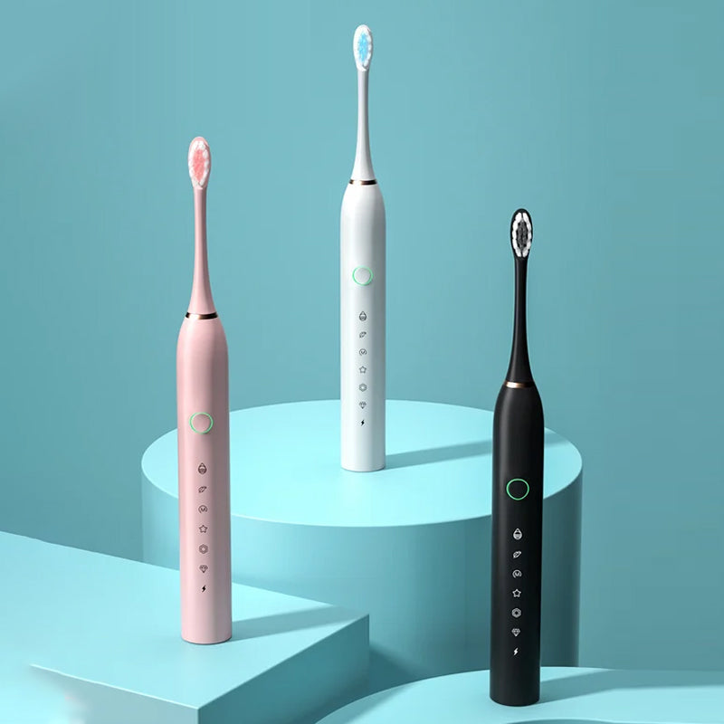 Skanto | Sonic Electric Toothbrush | 6 Modes & IPX7 Waterproof | White, Black, Pink
