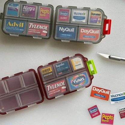 BowLift | Travel Pill Organizer Box (161 Labels for Customization)