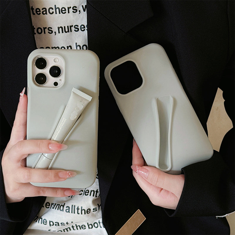 Phone case with lipstick holder