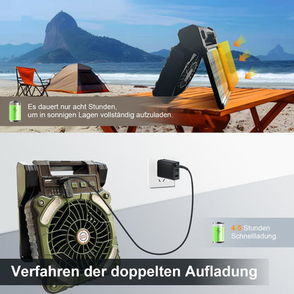 Portable Solar Camping Fan LED Light | Karnz