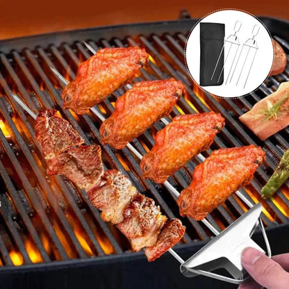 3 Way Grilling Skewers, Stainless Steel Skewers for BBQ | Bowlift