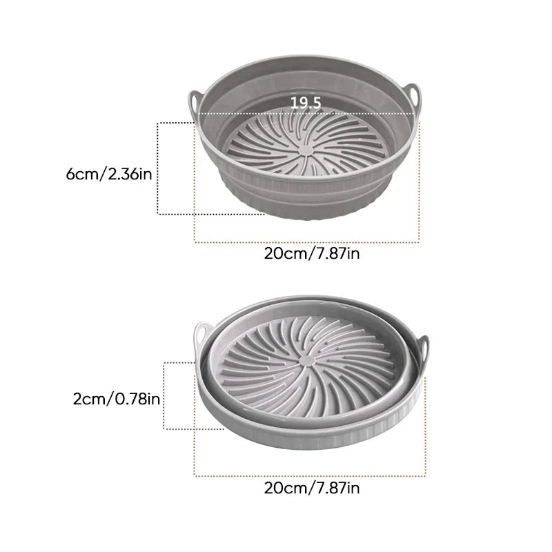 Air Fryer Silicone Grill Pan Reusable Baking Tray | Bowlift