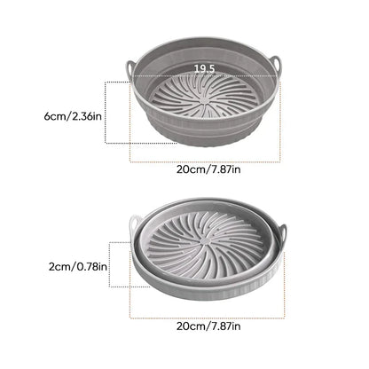 Air Fryer Silicone Grill Pan Reusable Baking Tray | Bowlift