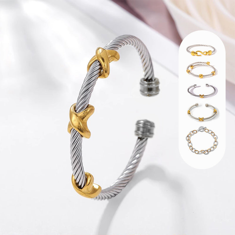 BowLift | Two Tone Knot Twisted Bangle