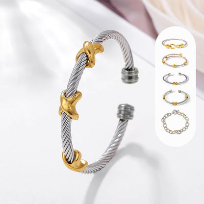 BowLift | Two Tone Knot Twisted Bangle