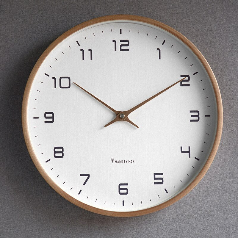 BowLift | NordicGlow Wooden Wall Clock - Minimalist Scandinavian Design for Timeless Elegance