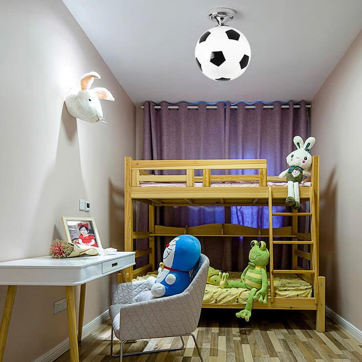 Skanto | SportLume Creative Ceiling Light | Basketball & Soccer Design | Semi-Flush Mount | Glass Lamp