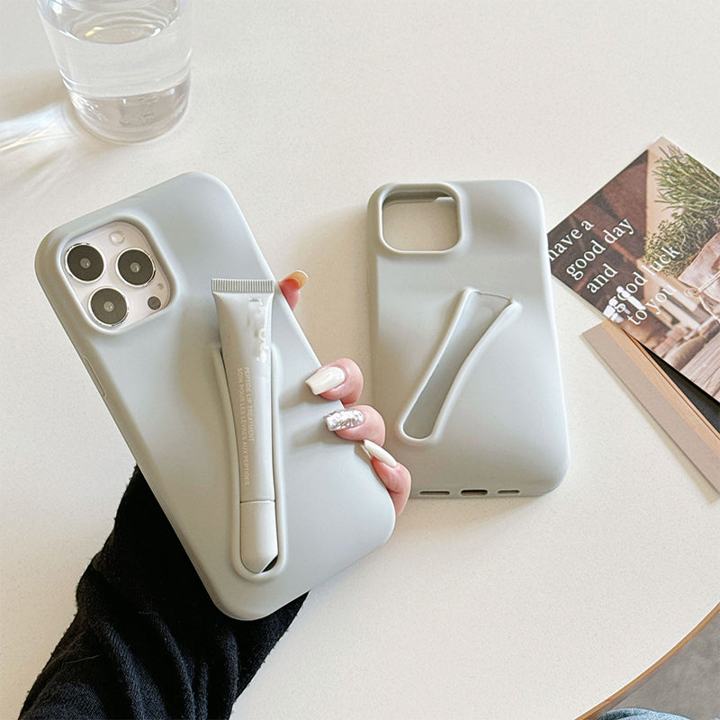 Phone case with lipstick holder