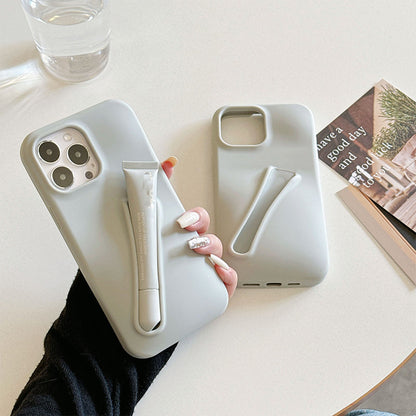 Phone case with lipstick holder