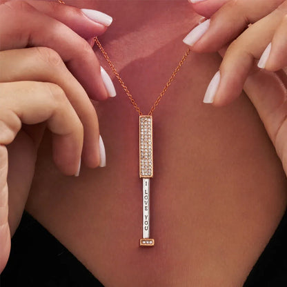 Skanto | Secret I love you message bar necklace