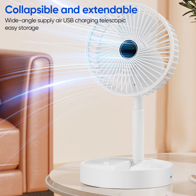 Telescopic folding fan