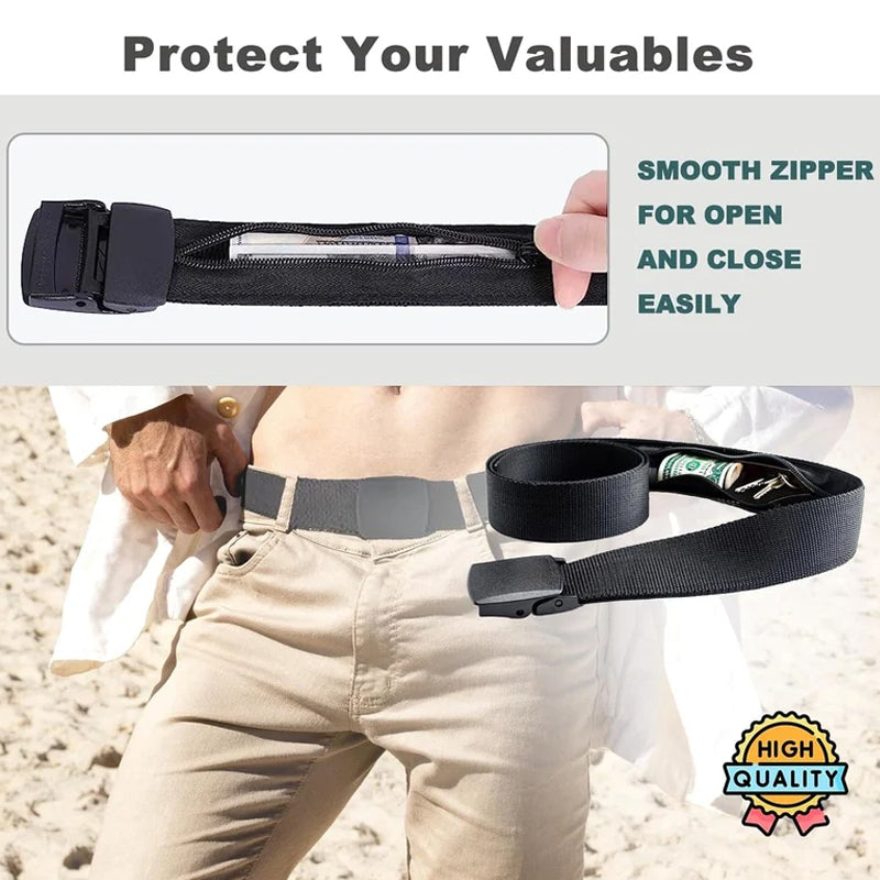 Anti-theft belt with hidden wallet | Bowlift