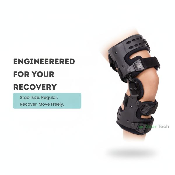 Skanto | Reduced Osteoarthritis Knee Brace | Medial and Lateral Support for Bone-on-Bone Osteoarthritis Relief, Adjustable Size for Enhanced Comfort