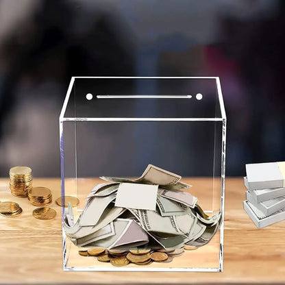 Unopenable Transparent Acrylic Piggy Bank | Skanto