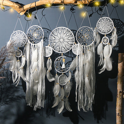 Dreamcatcher Moon and Stars Hanging Above Bed (5 PCS) Skanto