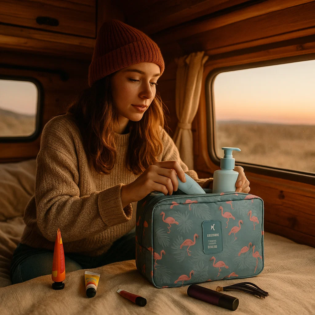 BowLift | TravelEase –  Water-Resistant Travel Toiletry Bag with Hanging Hook