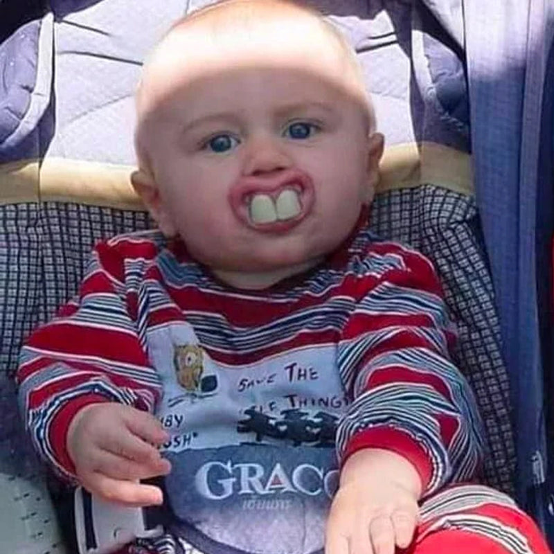 Funny pacifier with teeth
