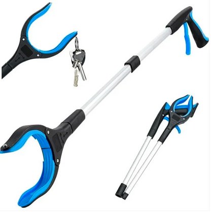 New improved, foldable grabber with 360° rotating clip