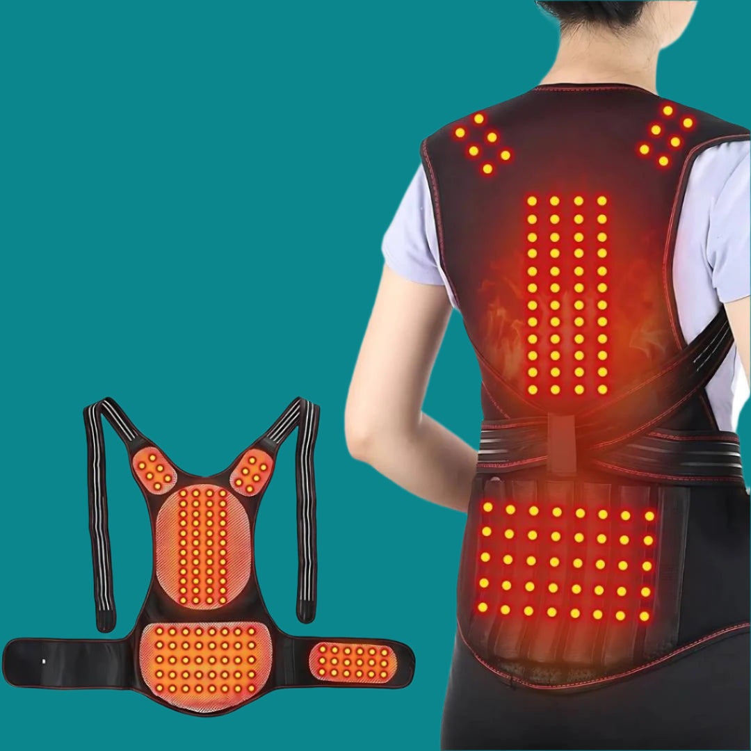 BowLift | Self-Heating Back Support Brace | Adjustable Heated Posture Corrector for Back Pain Relief & Improved Posture