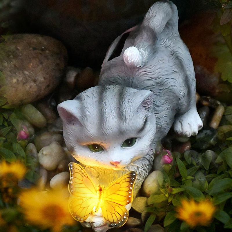 BowLift | Cat & Butterfly Solar Light Garden Decor