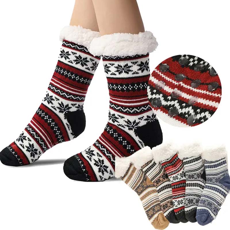 Skanto | Snowflake Ultra-Thick Cashmere Slipper House Socks