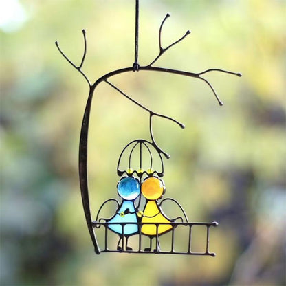 Sun catcher, window hanging, stained glass art