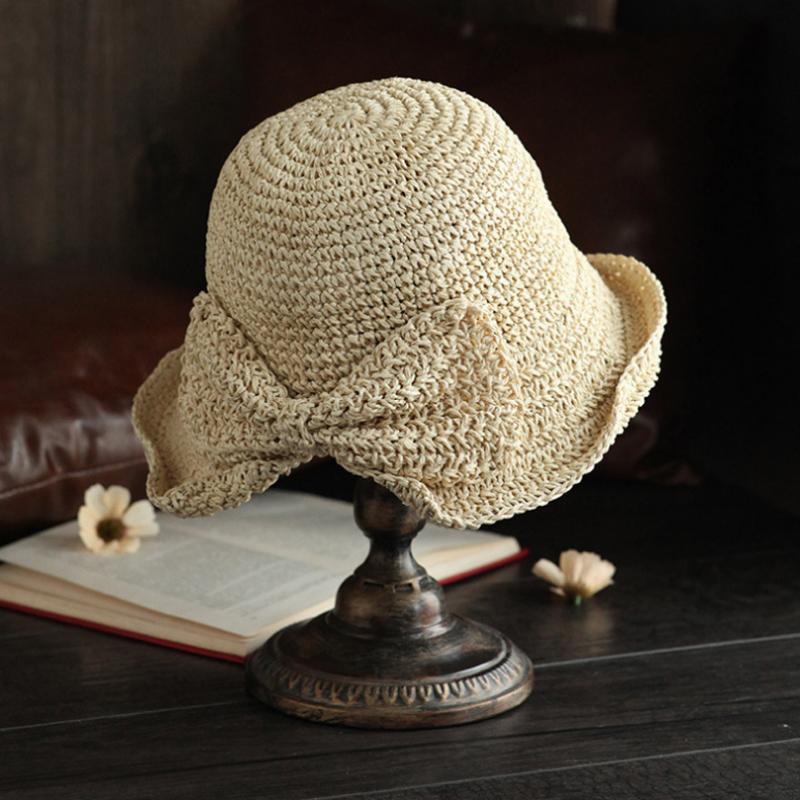 BowLift | Retro Folding Straw Hat with Bow