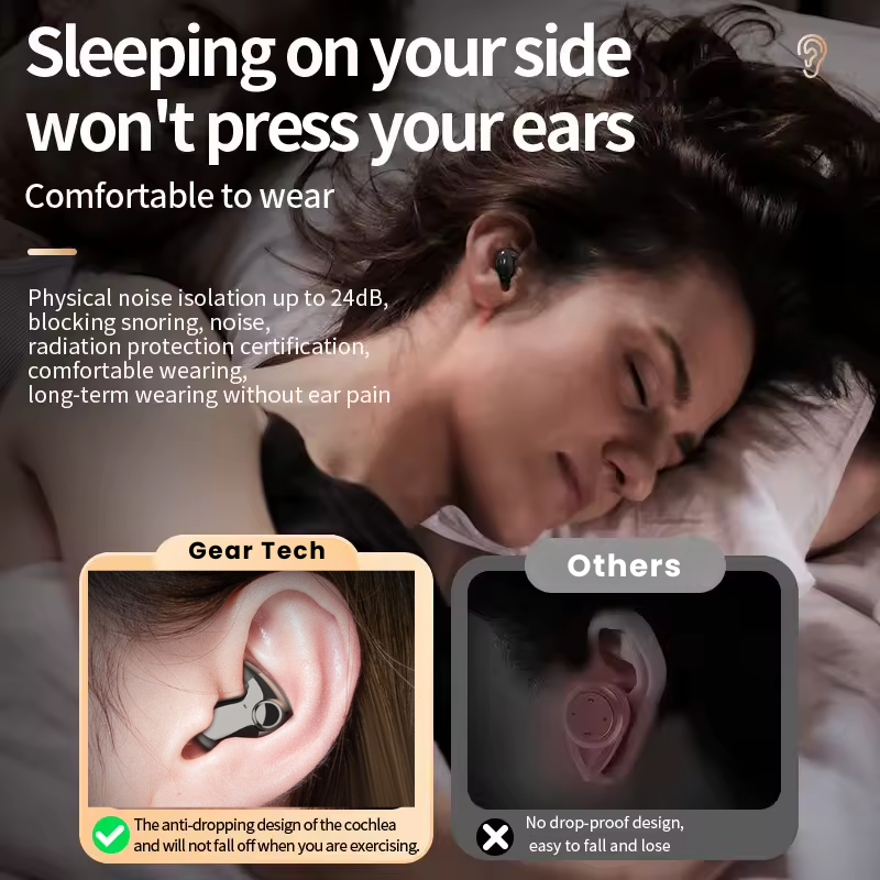Skanto | Invisible Wireless Sleep Earbuds | IPX5 Waterproof, Bluetooth 5.3 for Comfortable Sleep & Relaxation