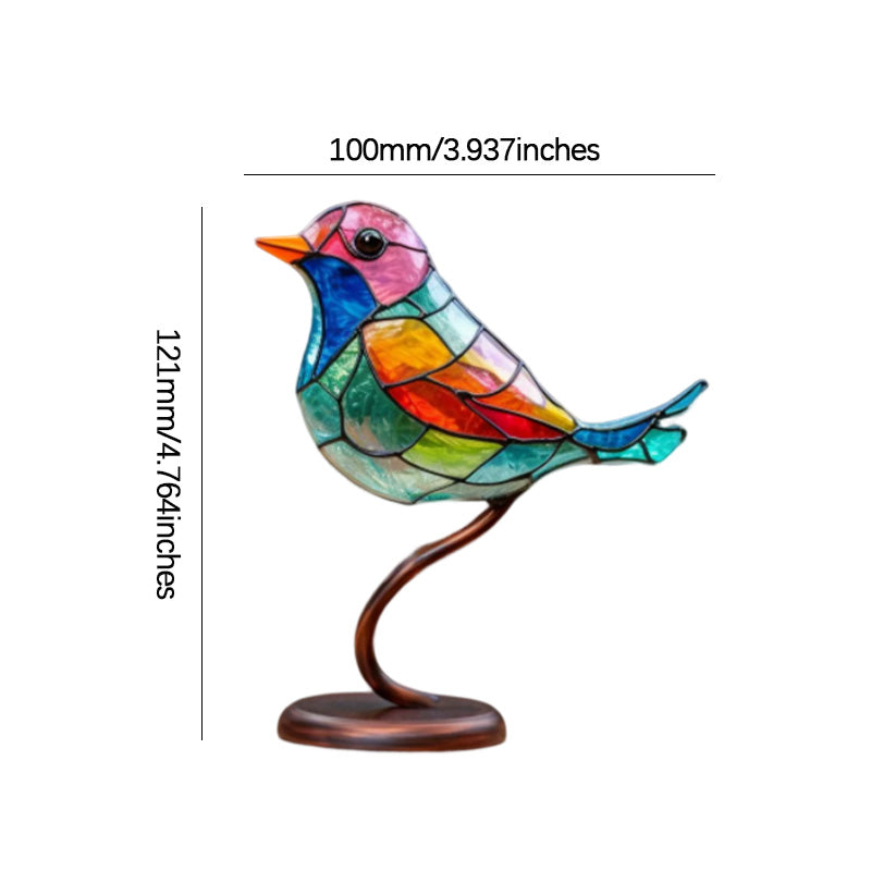 BowLift |Bird on Branch Metal Painted Desktop Ornament