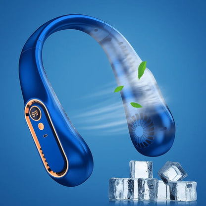 CoolEase | Portable Neck Fan – Bladeless Hands-Free Cooling – Five Speeds USB-C – Travel Office Shuttle Karnz