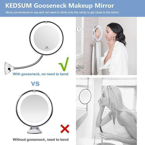 Skanto | 10x Magnification LED Lighted Makeup Mirror