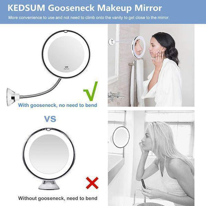Skanto | 10x Magnification LED Lighted Makeup Mirror