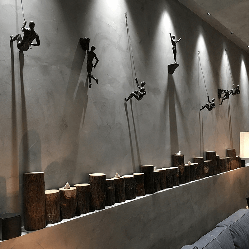 Skanto | Climbing Man Wall Sculpture Set – Modern Resin Art