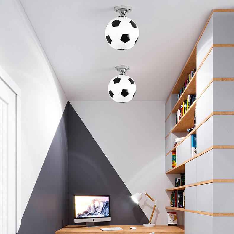 Skanto | SportLume Creative Ceiling Light | Basketball & Soccer Design | Semi-Flush Mount | Glass Lamp